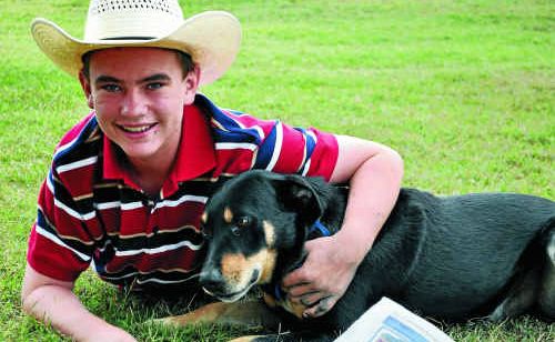 Dave Dwan with nine-year-old Ace, his granddad’s “retired” working dog. Dave Dwan with nine-year-old Ace, his granddad’s “retired” working dog.